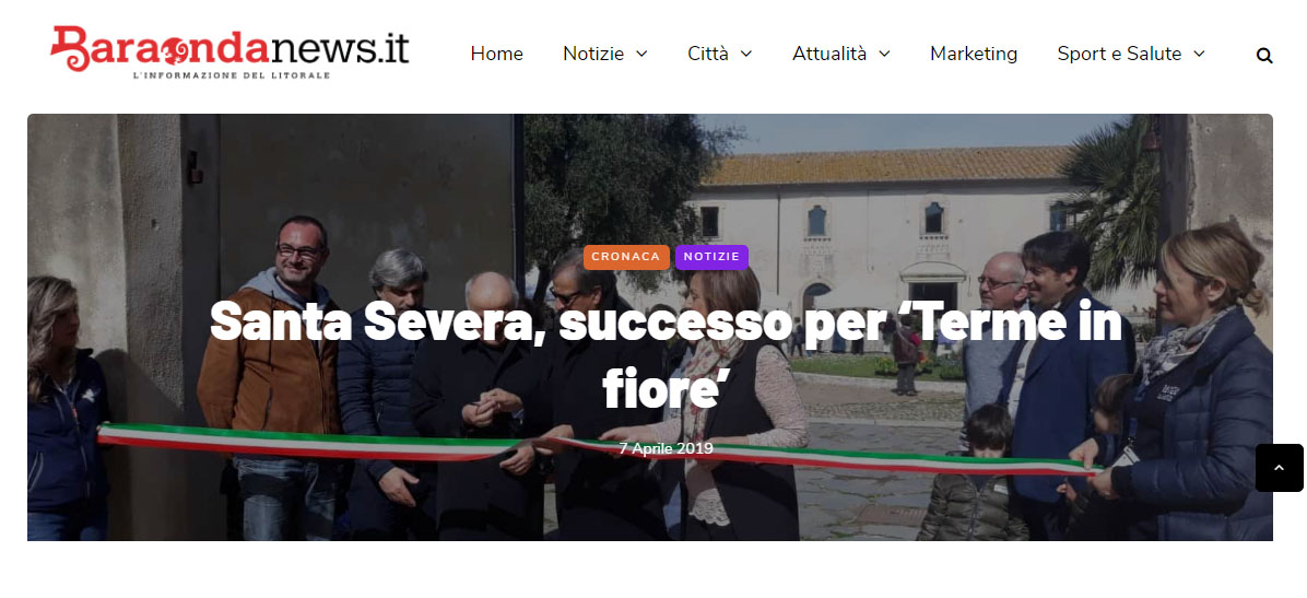 Rassegna stampa VI edizione – Baraonda News “Santa Severa, successo per ‘Terme in fiore’”